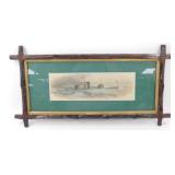 * Print Size 14" x 4-1/2" in Wood Frame - "The