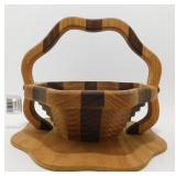 Medium Sized Oak & Walnut Basket