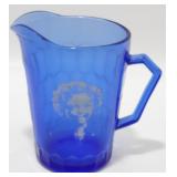 * Shirley Temple Small Pitcher Cobalt Blue -