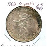 1968 Silver Mexico 25 Peso