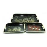 * Mid-Century Oriental Style 3-pc. Serving Trays