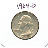 1964-D Washington Silver Quarter