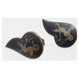 Vintage Siam Sterling Silver Enamel Earrings