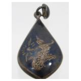 Vintage Siam Sterling Silver Enamel Pendant