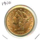 1900 $20 Liberty U.S. Gold Double Eagle Coin