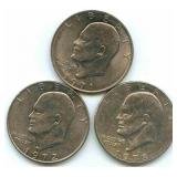1971-D, 1972-D & 1978-D U.S. Eisenhower Dollars