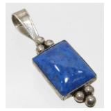 JM (Mexico) Sterling Silver Pendant - Blue Lapis,
