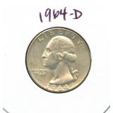 1964-D Washington Silver Quarter