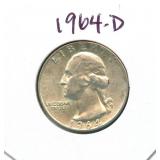 1964-D Washington Silver Quarter