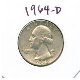 1964-D Washington Silver Quarter