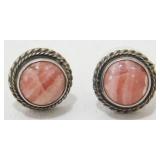 Vintage Sterling Silver Rhodochrosite Post