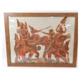 ** Vintage Thai Temple Rubbing on Rice Paper