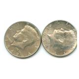 (2) 1969-D Kennedy Silver Half Dollars - 40%