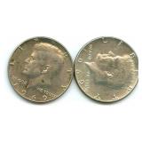 (2) 1969-D Kennedy Silver Half Dollars - 40%