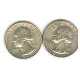 (2) U.S. Washington Silver Quarters