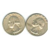 (2) U.S. Washington Silver Quarters