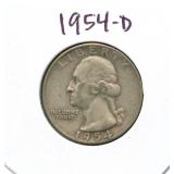 1954-D Washington Silver Quarter