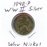 1942-P World War II Silver War Nickel