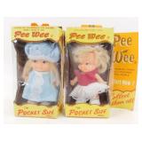 2 Peewee Pocket Size Dolls - 1976