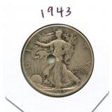 1943 Walking Liberty Silver Half Dollar