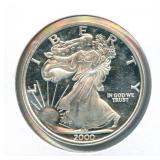1 Troy Ounce .999 Fine Silver 2000 American Eagle