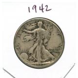 1942 Walking Liberty Silver Half Dollar