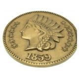 Large Decorative 1859 Indian Head Cent Wall