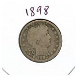 1898 Barber Silver Quarter