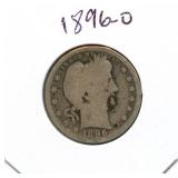 1896-O Barber Silver Quarter