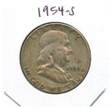 1954-S Franklin Silver Half Dollar