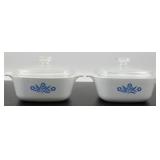 * 2 Vintage Corning Ware Casserole Dishes with