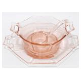 * Imperial Molly Mayo Pink Bowl, Plate & Spoon -