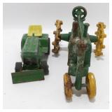 Vintage Cast Iron Tractor & Toy Lawn Mower