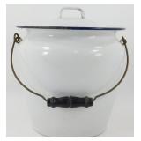 * Enamel Pottery Pot with Lid