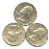 (3) U.S. Washington Silver Quarters