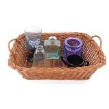 * Basket with Glass Cups & Containers