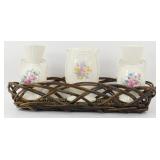 * Basket with 3 Vases