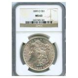1899-O Morgan Silver Dollar - NGC MS 63