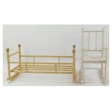 * Antique Doll Chair and Cradle