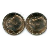 (2) U.S. Kennedy Uncirculated Clad Half Dollars
