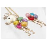 Betsey Johnson Poodle Dog Rhinestone Pendant