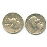 (2) U.S. Washington Silver Quarters