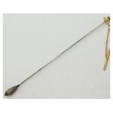 Sterling Silver Hat Pin - 5.75 inch Pin, Art Deco