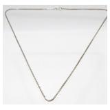 Vintage Sterling Silver Box Chain Necklace - 20"