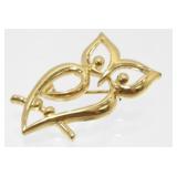 Crown Trifari Owl Brooch Pin