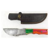 New Carbon Steel Hunting Knife with Leather