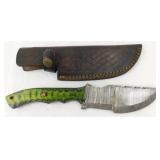 New Carbon Steel Hunting Knife with Leather