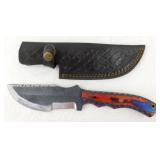 New Carbon Steel Hunting Knife with Leather
