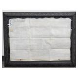 ** Antique Framed 1770 Indenture (Deed) with Wax