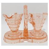 * Indiana Glass "Tea Room" Pink Sugar & Creamer